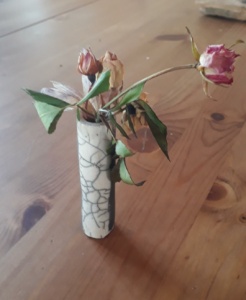 Céramique raku atelier Plume pe.tit vase