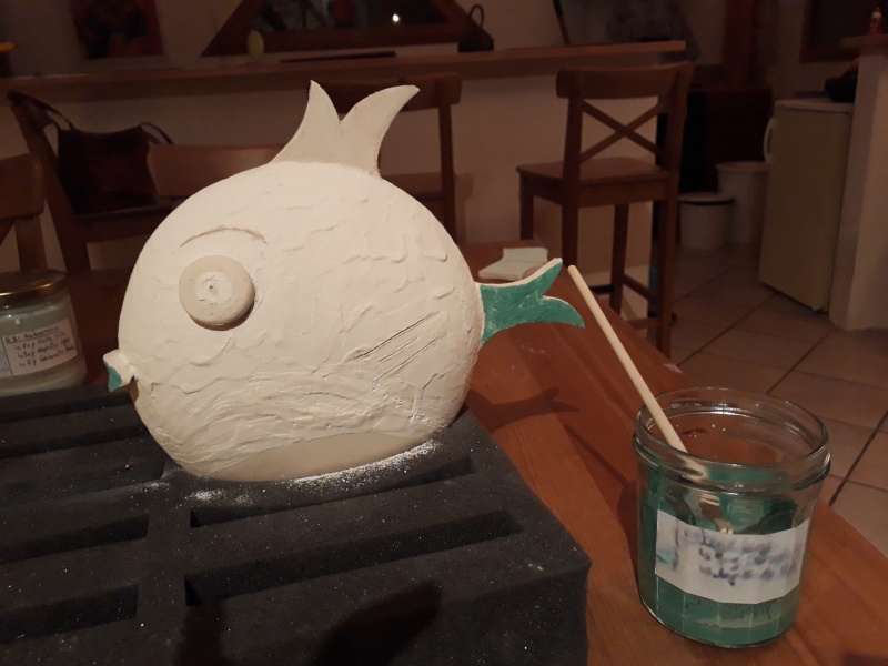 céramique raku atelier Plume poisson copermat